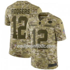 Camiseta Hombre NFL Green Bay Packers Aaron Rodgers 12 Nike Salute To Service